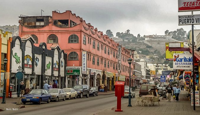 The historic Hotel Plaza in Ensenada, showcasing its iconic architecture. This hotel is a landmark in the city, offering a glimpse into the charm and hospitality that Ensenada is known for. It's centrally located, making it a convenient spot for tourists exploring the city.