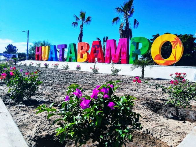 The vibrant Huatabampo sign welcomes visitors to this charming city in Sonora, reflecting the lively spirit and rich cultural heritage of the region.